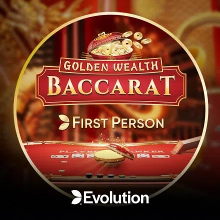 First Person Golden Wealth Baccarat casino game by Evolution – featured logo at NaoBet