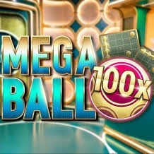 Mega Ball 100x slot icon by Evolution, available at NaoBet