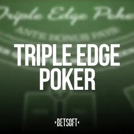 Triple Edge Poker slot visual from Betsoft Gaming available on naobet-casino.fi